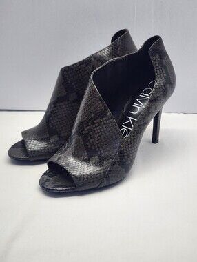 Calvin Klein Nastassia peep-toe side cutout stiletto booties, Sz 8.5